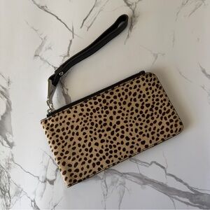 Aimee Kestenberg Cheetah print leather wristlet